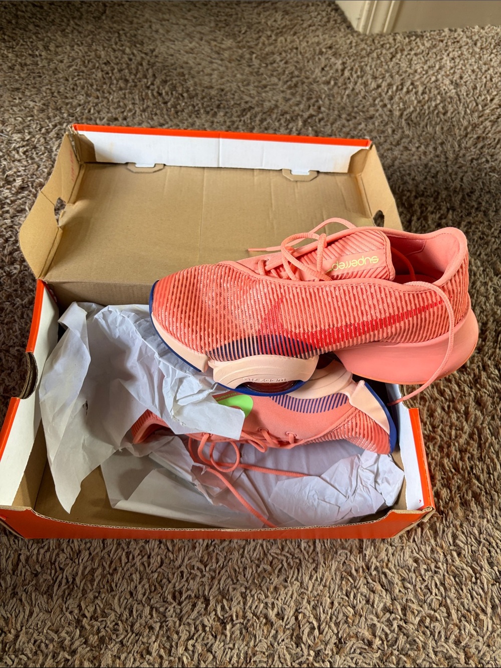 Nike Coral/Pink Running Shoes - Swoosh Detail